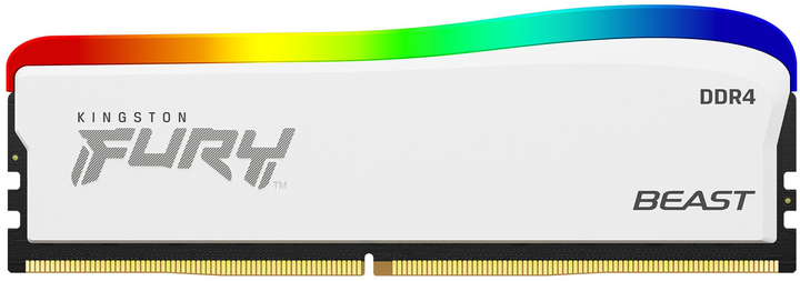Оперативна пам'ять Kingston Fury DDR4-3600 8192MB PC4-28800 Beast RGB Special Edition White (KF436C17BWA/8) - зображення 1