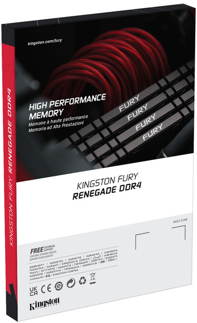Pamięć Kingston Fury DDR4-3600 16384 MB PC4-28800 (Kit of 2x8192) Renegade Black (KF436C16RBK2/16) - obraz 3