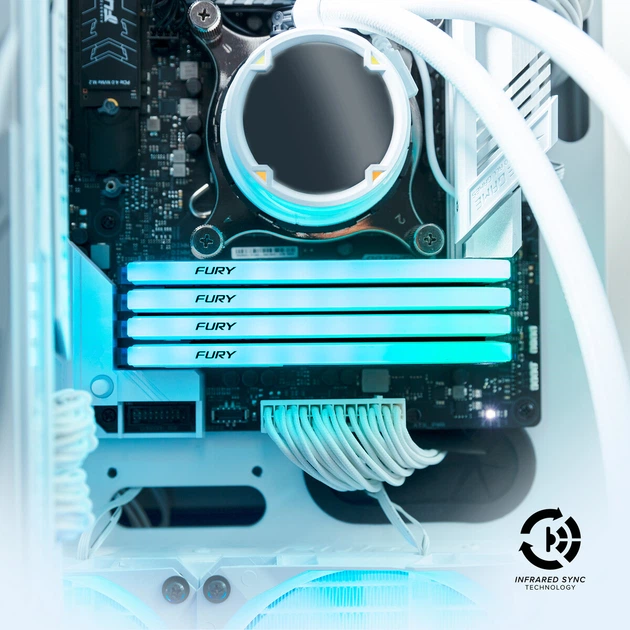 Оперативна пам'ять Kingston Fury DDR4-3600 16384MB PC4-28800 (Kit of 2x8192) Beast RGB Special Edition White (KF436C17BWAK2/16) - зображення 8