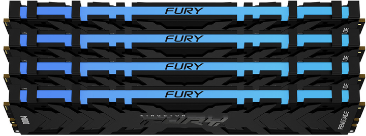 Pamięć Kingston Fury DDR4-3600 32768MB PC4-28800 (Kit of 4x8192) Renegade RGB 1Rx8 Black (KF436C16RBAK4/32) - obraz 2