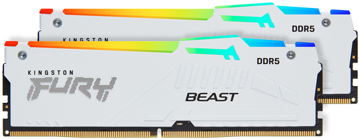 Оперативна пам'ять Kingston Fury DDR5-5200 65536MB PC5-41600 (Kit of 2x32768) Beast RGB White (KF552C40BWAK2-64) - зображення 2