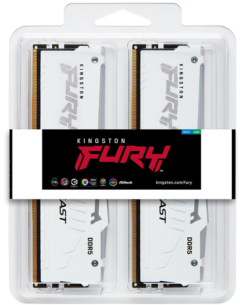 Pamięć Kingston Fury DDR5-5200 65536MB PC5-41600 (Kit of 2x32768) Beast RGB White (KF552C40BWAK2-64) - obraz 5