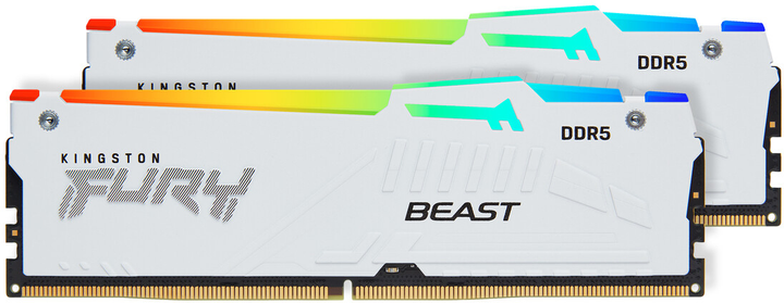 Pamięć Kingston Fury DDR5-6000 65536MB PC5-48000 (Kit of 2x32768) Beast RGB White (KF560C40BWAK2-64) - obraz 2