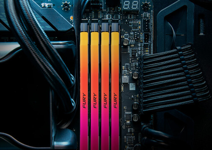 Оперативна пам'ять Kingston Fury DDR5-6400 32768MB PC5-51200 (Kit of 2x16384) Renegade RGB Black (KF564C32RSAK2-32) - зображення 4