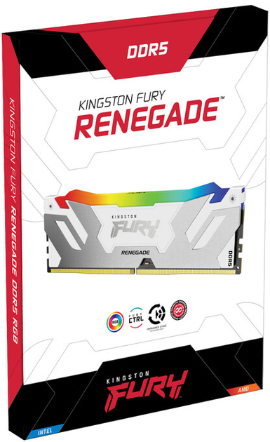 Pamięć Kingston FURY DDR5-6400 32768MB PC5-51200 (Kit of 2x16384) Renegade RGB 1Rx8 White (KF564C32RWAK2-32) - obraz 5