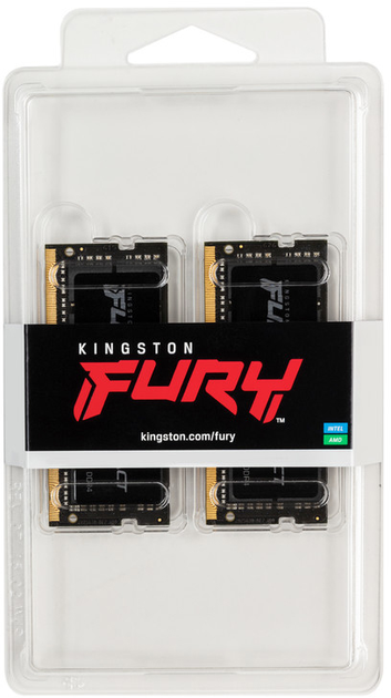 Pamięć Kingston Fury SODIMM DDR4-2666 32768 MB PC4-21300 (Kit of 2x16384) Impact Black (KF426S16IBK2/32) - obraz 2