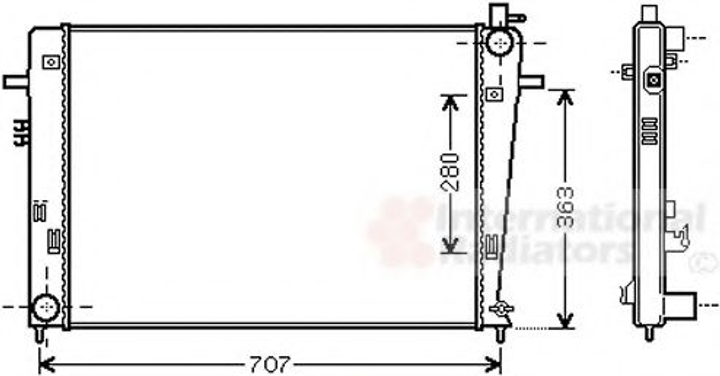 Радиатор охлаждения двигателя HYUNDAI TUCSON/KIA SPORTAGE 04>10 (Van Wezel) Van Wezel (82002328) - изображение 1