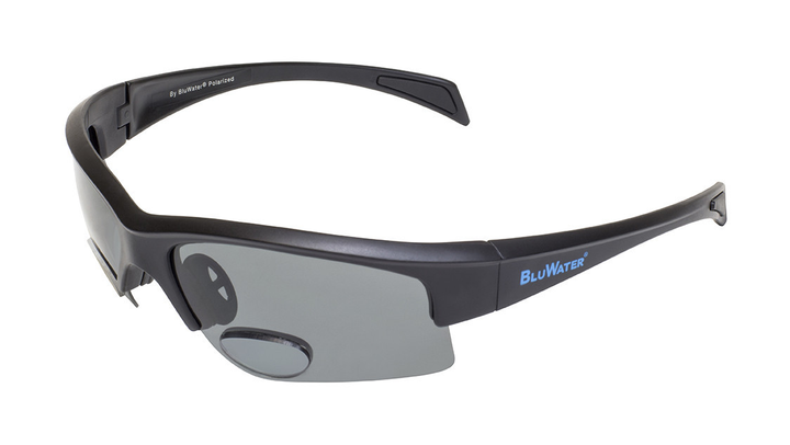 Окуляри біфокальні поляризаційні BluWater Bifocal-2 (+2.0) Polarized (gray) (чорна біфокальна лінза з діоптріями) - зображення 1