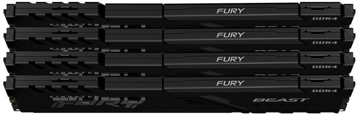 Оперативная память Kingston Fury DDR4-3200 32768MB PC4-25600 (Kit of 4x8192) Beast Black (KF432C16BBK4/32) - изображение 2