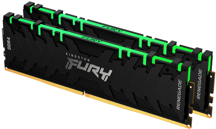 Оперативная память Kingston Fury DDR4-3200 65536MB PC4-25600 (Kit of 2x32768) Renegade RGB 2Rx8 Black (KF432C16RBAK2/64) - изображение 1