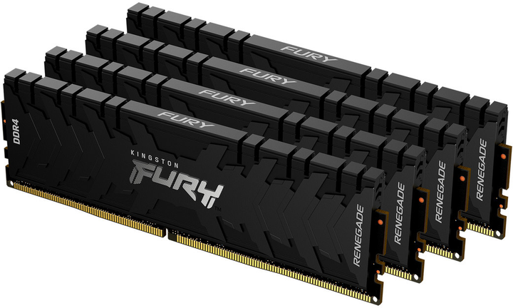 Оперативная память Kingston Fury DDR4-3200 131072MB PC4-25600 (Kit of 4x32768) Renegade Black (KF432C16RBK4/128) - изображение 1