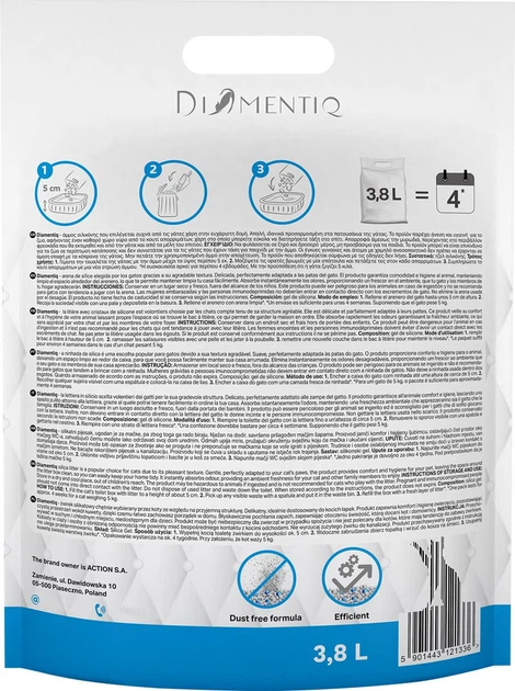 Żwirek dla kota Diamentiq Cat litter Neutralny zwirek silikonowy niezbrylający 3.8 l (5901443121336) - obraz 4