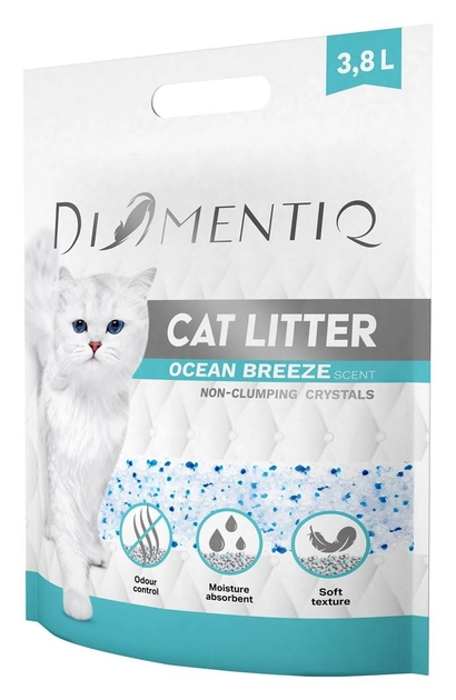 Наповнювач котячий Diamentiq Cat litter Ocean Breeze силіконовий не злипається 3.8 л (DLKDIQZWI0008) - зображення 2