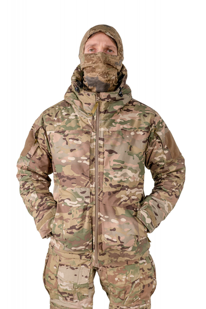 Куртка зимняя с теплоотражающей подкладкой Omni Hit Multicam Рип Стоп с капюшоном военная тактическая куртка 3XL Мультикам (CPM28889-4) - изображение 2