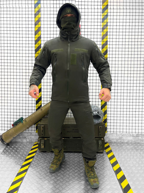 Тактичний костюм олива SoftShell 5в1 олива розмір L - зображення 1