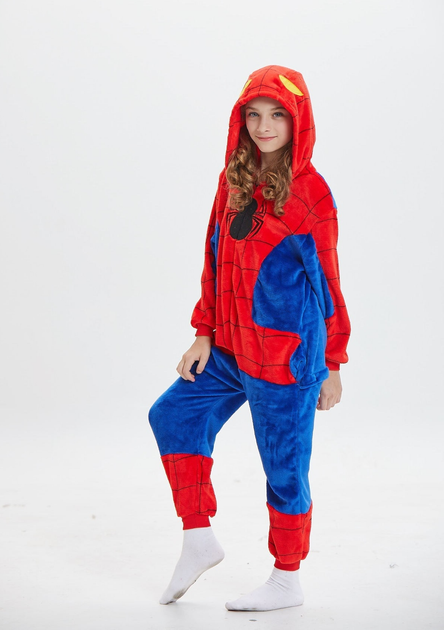Пижама кигуруми Kigurumi Человек паук для девочек Красно-синий на рост ...
