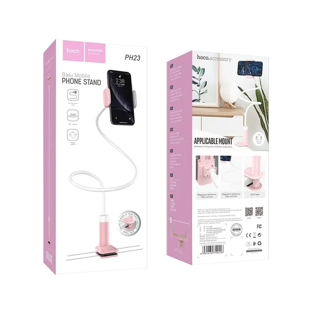 Тримач для телефона HOCO PH23 Balu mobile phone stand Pink White - Фото 2 Тримач для телефона HOCO PH23 Balu mobile phone stand Pink White - зображення 2