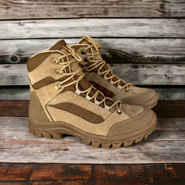 Зимние ботинки военные, полуботы койот тактическая обувь нубук 38 - изображение 2