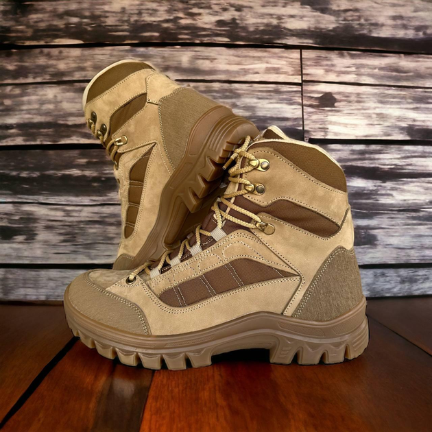 Зимові черевики військові, полуботи койот тактичне взуття нубук 46 - зображення 2
