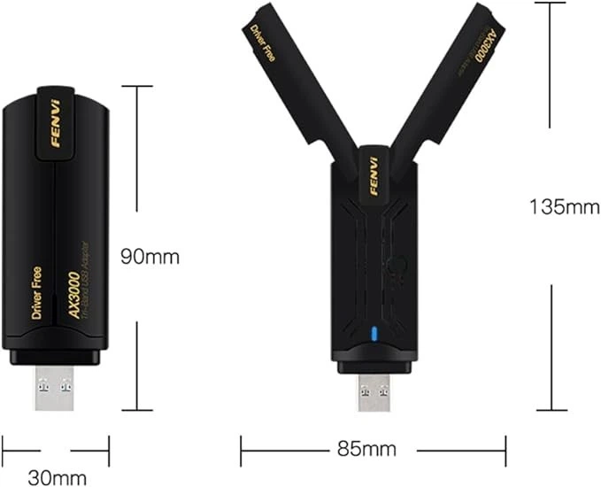 Адаптер WiFi 6E 160MHz 3000 МБіт/с RTL8832CU USB3.0 802.11AX Mu-MIMO 1024-QAM 2х5 дБ - зображення 4