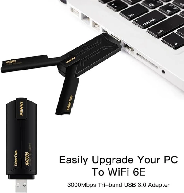 Адаптер AX5400 WiFi 6E USB 3.0 три діапазони 2.4G/5G/6GHz 5400 Мбит/с 2х5 дБ - зображення 5