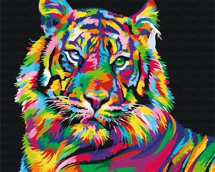 Картина за номерами Brushme Тигр поп арт 40х50см BS26176 - Фото 1 Картина за номерами Brushme Тигр поп арт 40х50см BS26176 - зображення 1