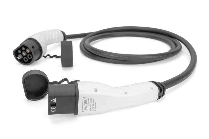 Kabel DIGITUS do ładowania pojazdów elektrycznych EV/PHEV, Typ2-Typ2, jednofazowy 230V, 32A, 7.4kW, 7.5 m (DK-1P32-075) - obraz 3