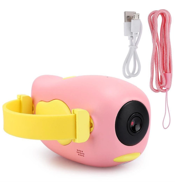 Дитяча відеокамера Kids Camera для фотозйомки та відеозапису Пташка Рожева - зображення 6