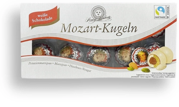 Конфеты в белом шоколаде Mozart Kugeln от Henry Lambertz 200 гр