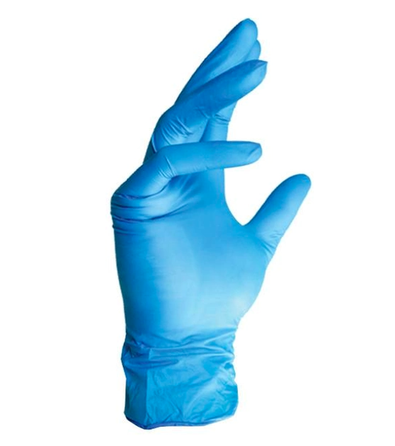 Перчатки нитриловые одноразовые (голубые), размер M - изображение 2