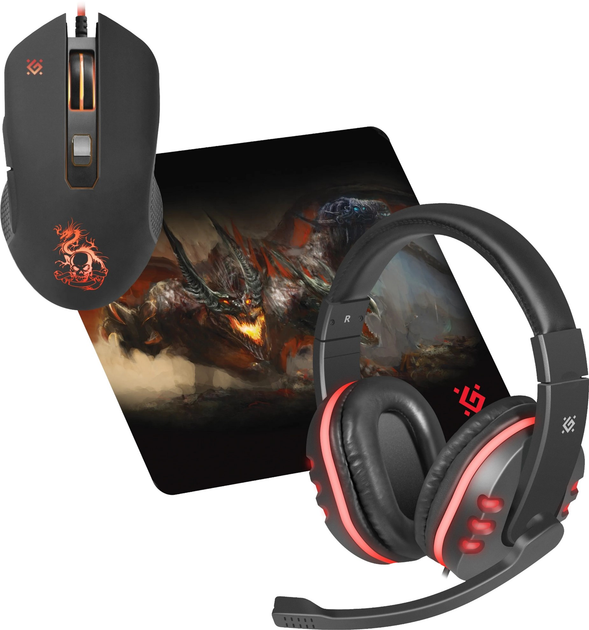 Mysz Defender Devourer MHP-006 USB z podkładką pod mysz i słuchawkami Black (4714033520065) - obraz 2