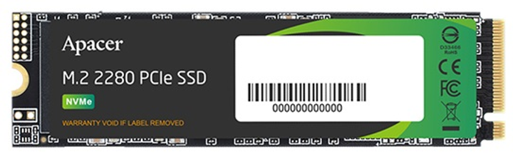 SSD диск Apacer AS2280P4X 512GB NVMe M.2 2280 PCIe 3.0 x4 3D NAND TLC (AP512GAS2280P4X-1) - зображення 1