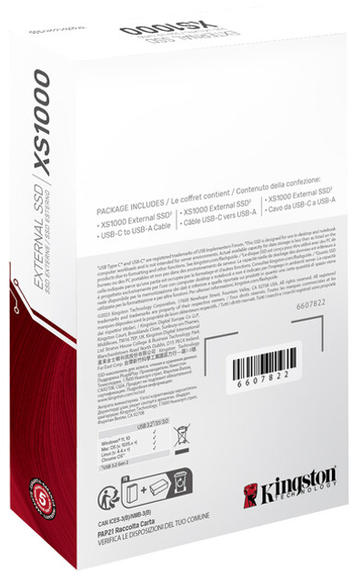 Dysk SSD Kingston XS1000 Portable 2000GB USB 3.2 Gen 2 (SXS1000/2000G) - obraz 8