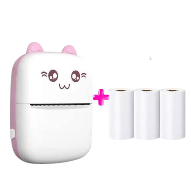 Портативный карманный детский принтер с термопечатью Mini printer Pink ...