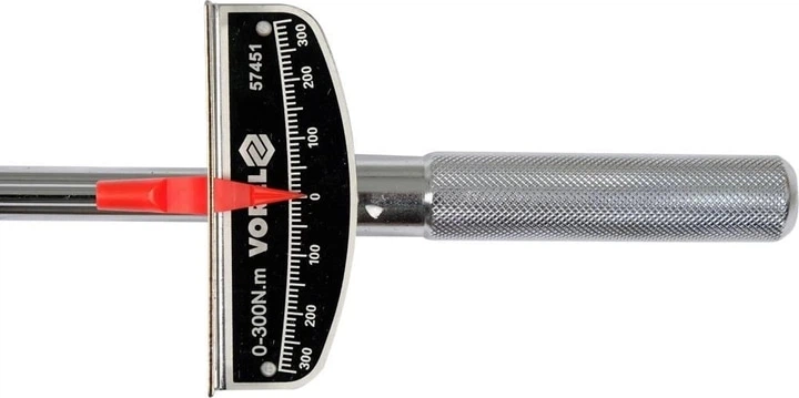 Ключ динамометрический VOREL квадрат 1/2", 0-300 Nm с отклоняющей шкалой (57451_vo) - Фото 2 Ключ динамометрический VOREL квадрат 1/2", 0-300 Nm с отклоняющей шкалой (57451_vo) - изображение 2