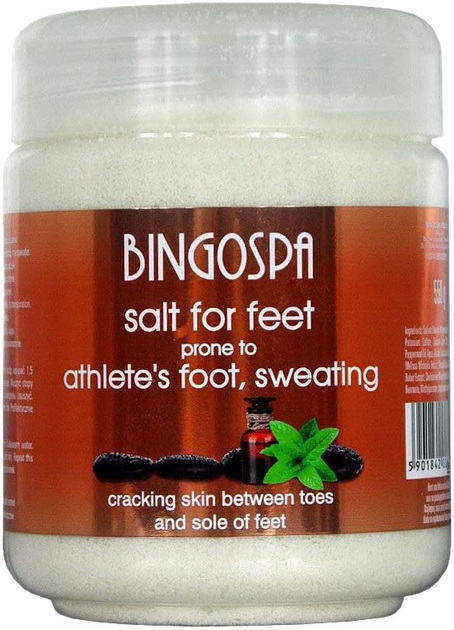 Сіль для ванни ніг Bingospa Salt for Athlete's Foot and Feet 2 in 1 Sweating 550 г (5901842006401) - зображення 1