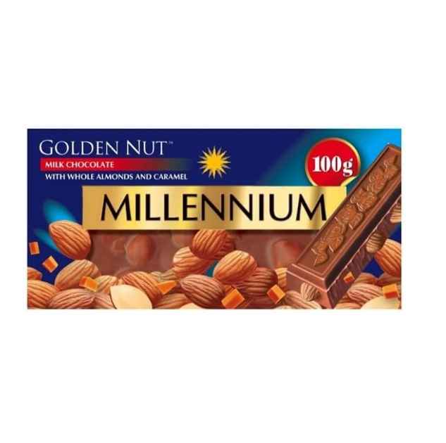 Шоколад молочный Millennium миндаль и карамель, 100 г – купить в ...