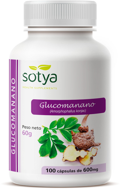 Suplement diety Sotya Glucomanano 600 mg 100 kapsułek (8427483010302) - obraz 1
