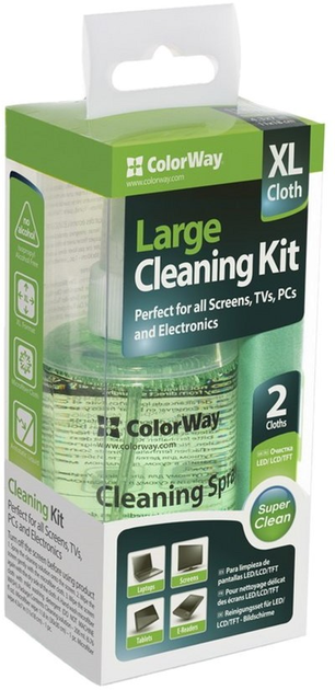 Zestaw 3 w 1 ColorWay CW-5200 do czyszczenia ekranów, elektroniki i szkła (CW-5200) - obraz 2