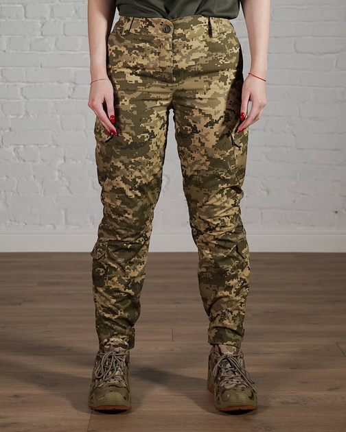 Жіночі військові штани тактичні ріп-стоп з флісовою підкладкою р. L Піксель - зображення 1