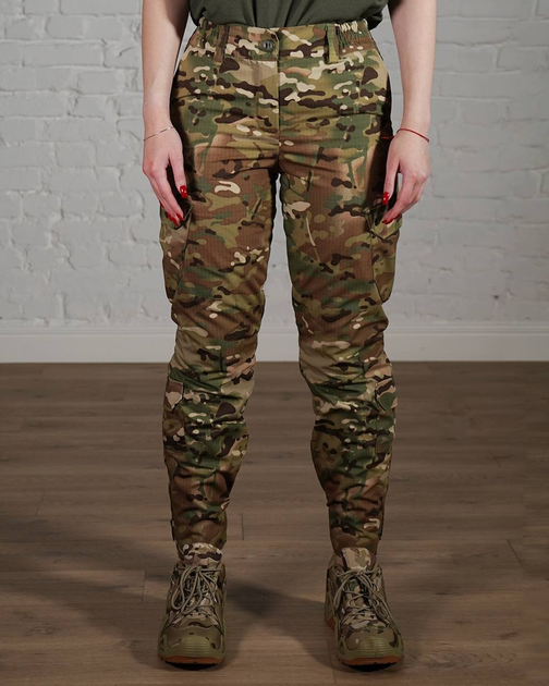 Женские военные штаны тактические рип-стоп с флисовой подкладкой р. XL Мультикам - изображение 1