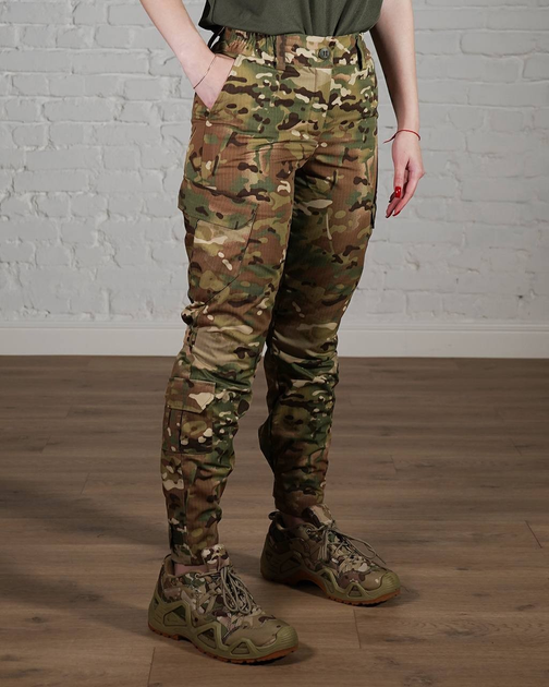 Женские военные штаны тактические рип-стоп с флисовой подкладкой р. M Мультикам - изображение 2
