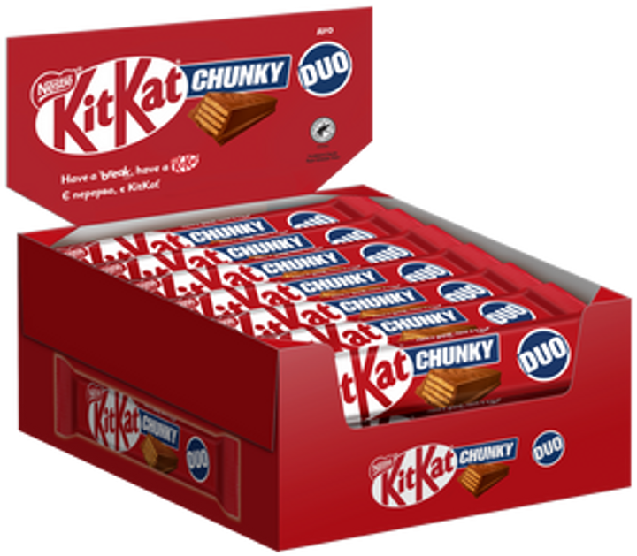 Акція на Упаковка батончиків KitKat Chunky молочний Дуо 64 г х 24 шт від Rozetka