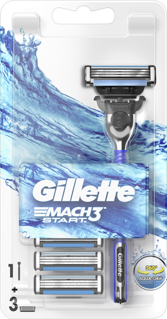 Maszynka do golenia dla mężczyzn Gillette Mach 3 Start z 3 wymiennymi wkładami (7702018464005) - obraz 2