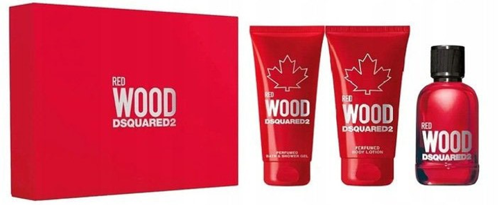 Zestaw damski Dsquared 2 Red Wood Woda toaletowa damska 50 ml + Żel pod prysznic 50 ml + Lotion do ciała 50 ml (8011003860623) - obraz 2