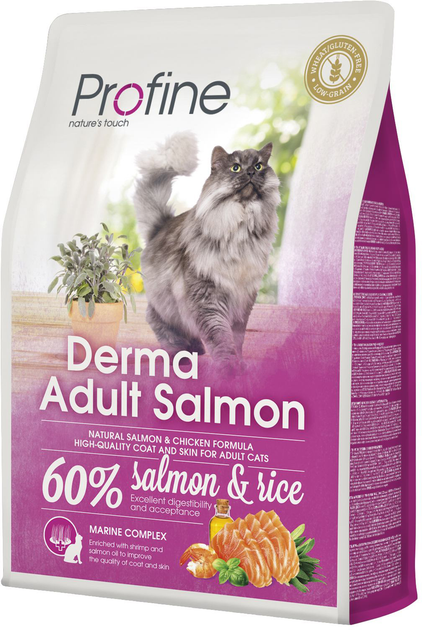 Сухой корм для длинношерстных котов Profine Cat Derma с лососем и рисом ...