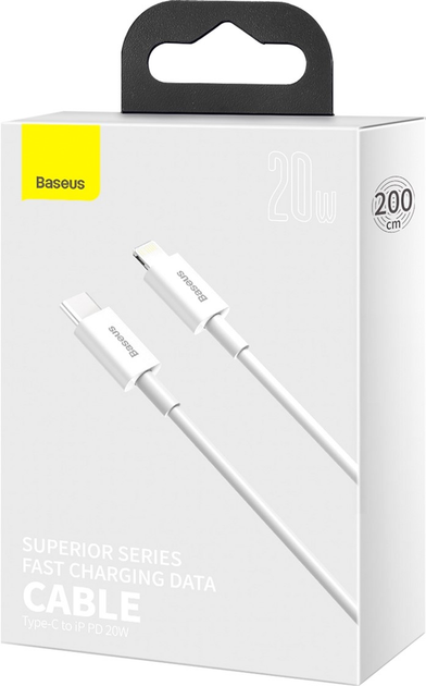 Kabel Baseus Superior Series Fast Charging Type-C do Lightning PD 20W 1 m Biały (CATLYS-A02) - obraz 10