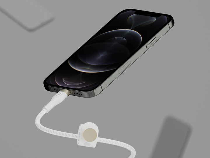 Kabel Belkin BRAIDED SILICONE USB-C - Lightning 1 m Biały (CAA011bt1MWH) - obraz 4