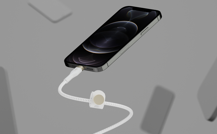 Kabel Belkin BRAIDED SILICONE USB-C - Lightning 1 m Biały (CAA011bt1MWH) - obraz 5