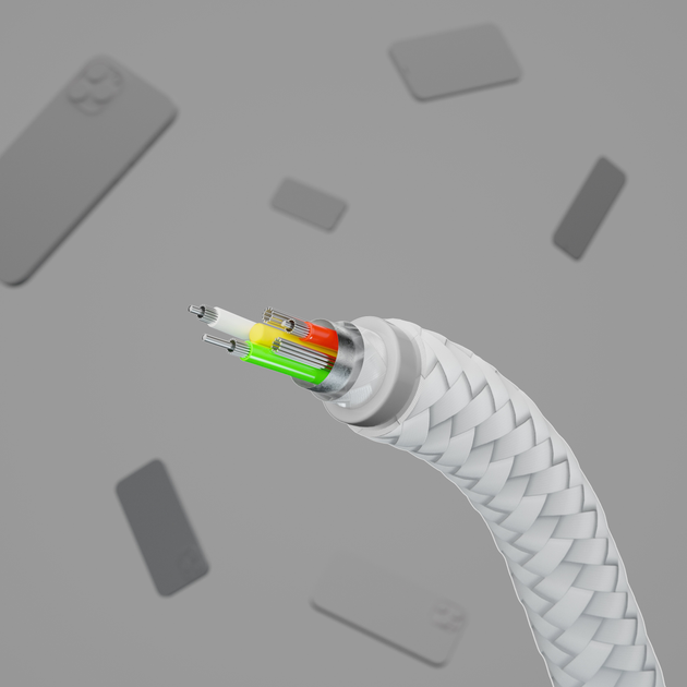 Kabel Belkin BRAIDED SILICONE USB-C - Lightning 1 m Biały (CAA011bt1MWH) - obraz 9